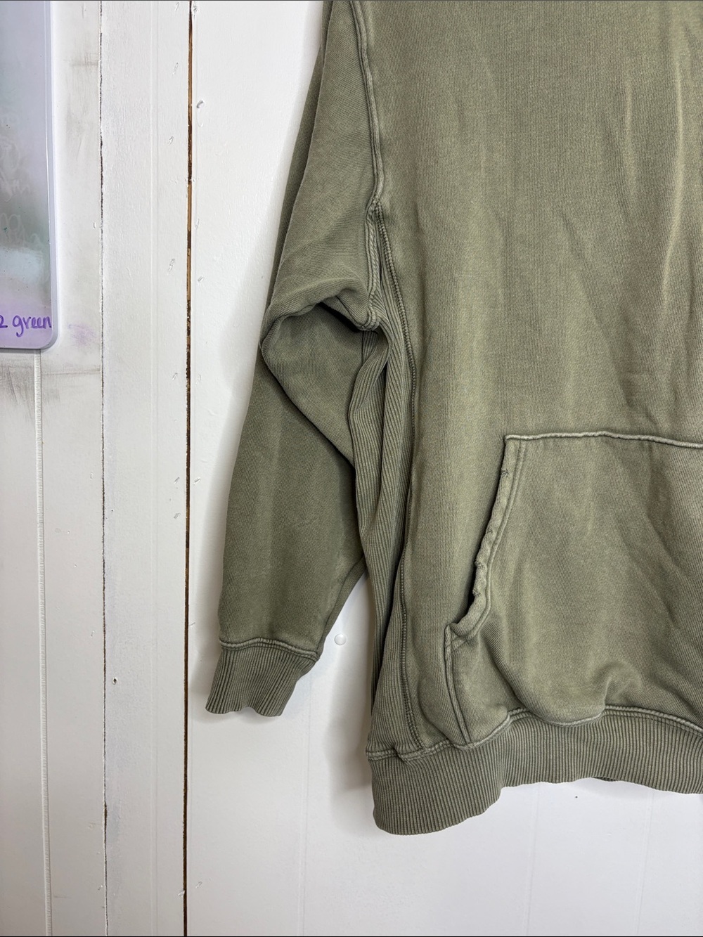 Aerie Sweatshirt Womens Small Hooded Hoodie Olive Distressed Casual Lounge - Picture 4 of 8